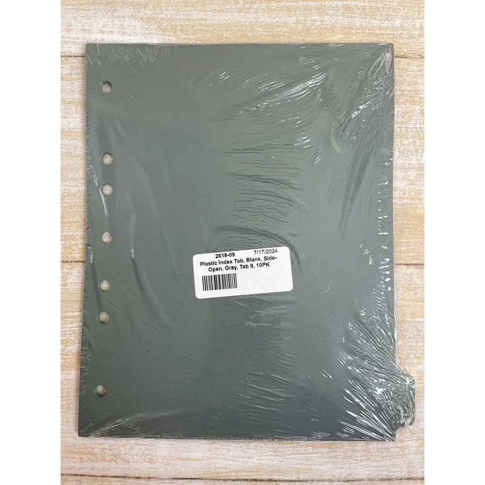 Carstens 2618-09 Heavy Duty Plastic Index Tab Gray Side Tab 9 Position 10 PK